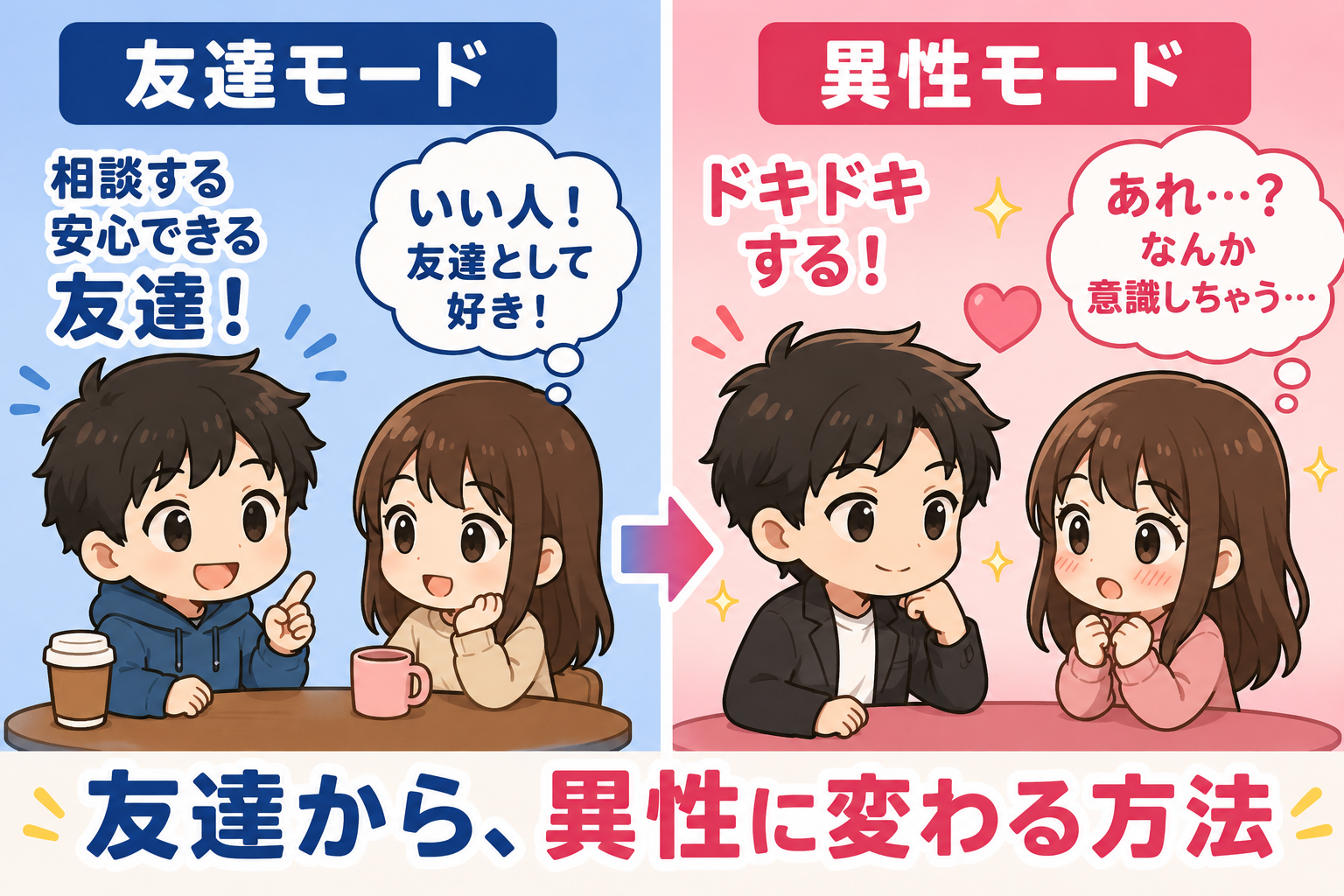 「友達」から「異性」として見られる方法